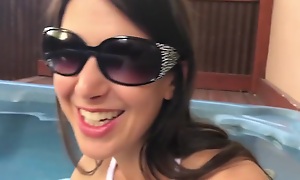 Public blowjob in hotel hot tub-bath and haphazardly fucking in the shower with regard to facial