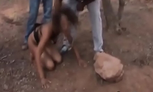 African sex slave eats solid dirt