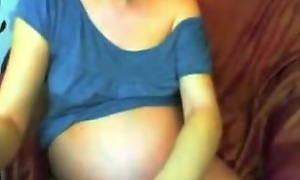 Busty pregnant whore on webcam