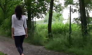 Lewd German Whore from old attach case outdoors screwed on a public way...