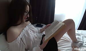 Hot Stepsister reading a book and playing with my dick - Anny Walker