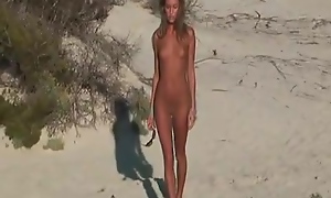 Skinny Teen. Naked On The Strand