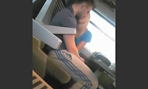 Voyeur captures a blonde jerking off will not hear of bf adjacent to a train