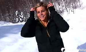Hot stepmom shows tits and pees in do a snow job on